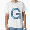 Blue Cut Paper Effect G T-Shirt - Trendy Graphic for Adults - T-Shirt, Sweatshirt, Hoodie