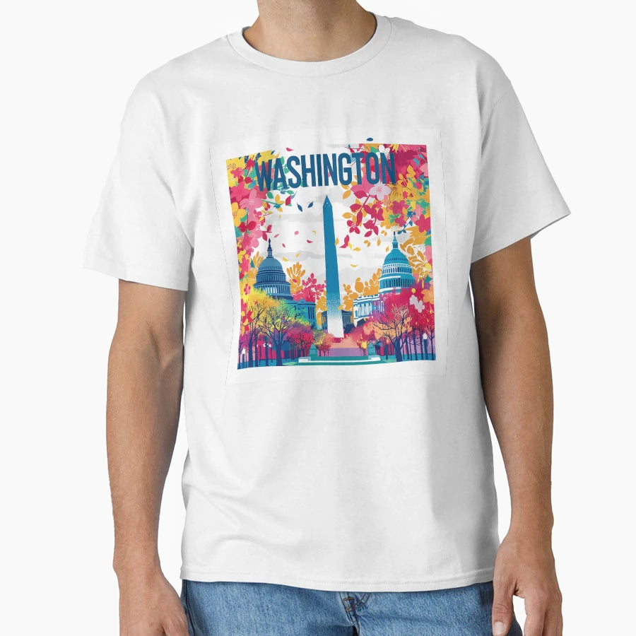 Washington Washington Vector Art T-Shirt - Custom Art Print Unisex - T-Shirt, Sweatshirt, Hoodie