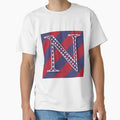 Letter N Americana Old Glory Red And T-Shirt - Custom Art Print Men Women - T-Shirt, Sweatshirt, Hoodie