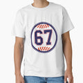 Baseball Jersey Number 67 Sixty Seven T-Shirt - Trendy Graphic Men Women - T-Shirt, Sweatshirt, Hoodie