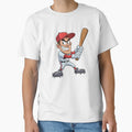Determined Cartoon Baseball Batter T-Shirt - Custom Art Print Unisex - T-Shirt, Sweatshirt, Hoodie