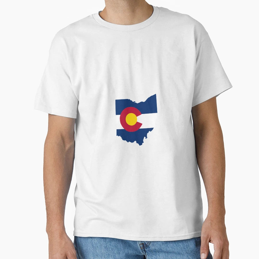 Ohio Colorado Flag T-Shirt - Casual Everyday Wear for Adults - T-Shirt, Sweatshirt, Hoodie