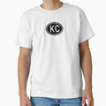 Kc Initials Monogram Oval White Letters T-Shirt - Trendy Graphic for Adults - T-Shirt, Sweatshirt, Hoodie