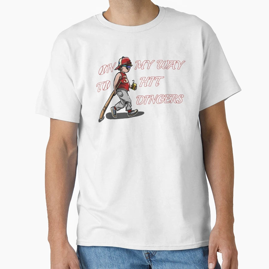 My Way To Hit Dingers T-Shirt - Minimalist Print for Adults - T-Shirt, Sweatshirt, Hoodie