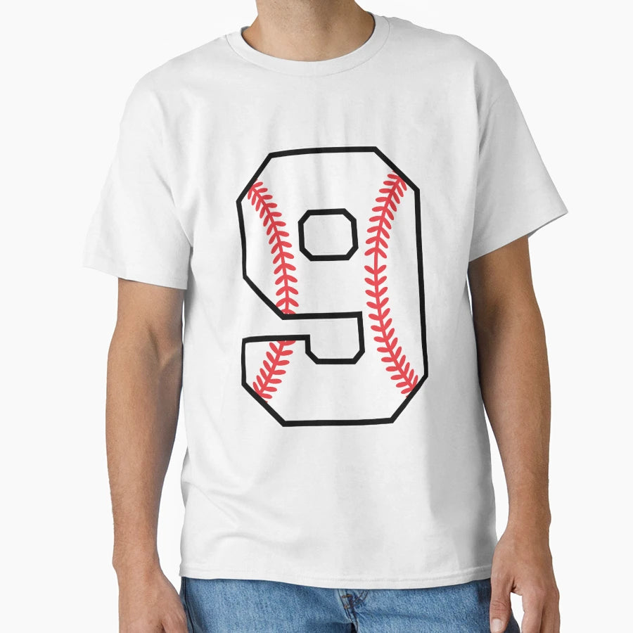 Baseball Number 9 T-Shirt - Graphic Print Unisex - T-Shirt, Sweatshirt, Hoodie
