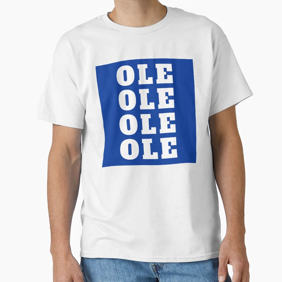 Ole Ole Ole Ole White Blue T-Shirt - Aesthetic Graphic Unisex - T-Shirt, Sweatshirt, Hoodie