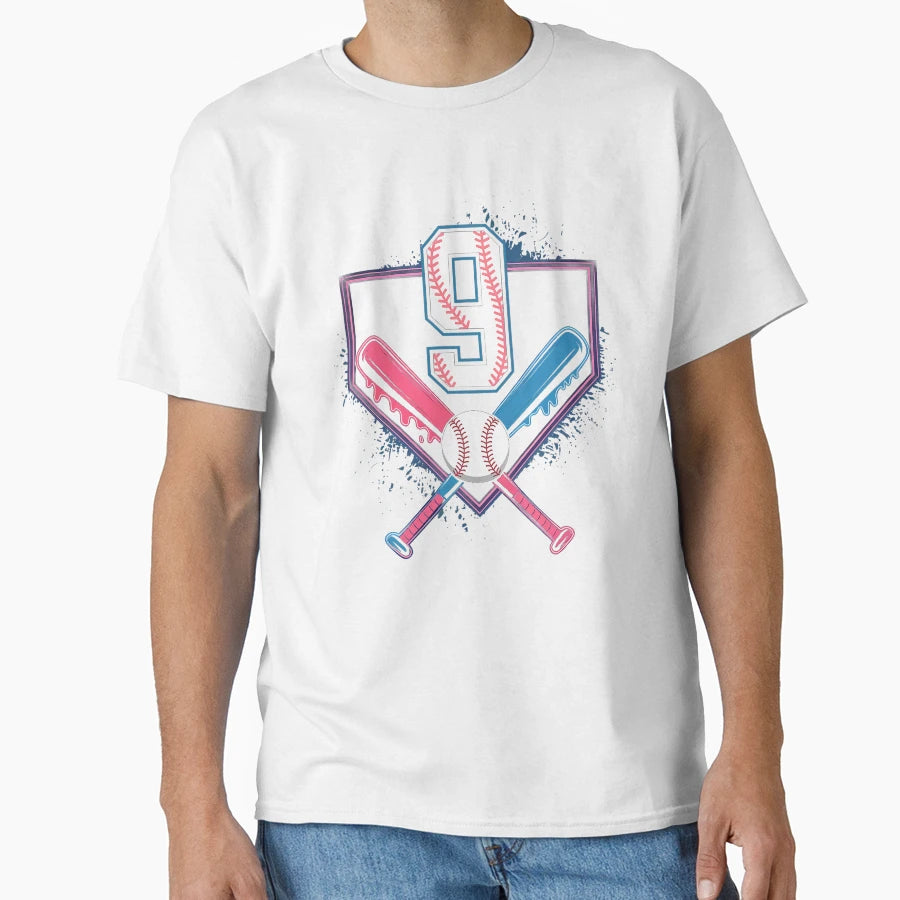 9Th Birthday Baseball Home Plate Drip T-Shirt - Streetwear Style Unisex - T-Shirt, Sweatshirt, Hoodie