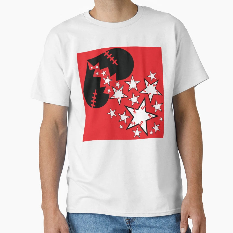 Broken Hearts Stars Red T-Shirt - Graphic Print for Adults - T-Shirt, Sweatshirt, Hoodie