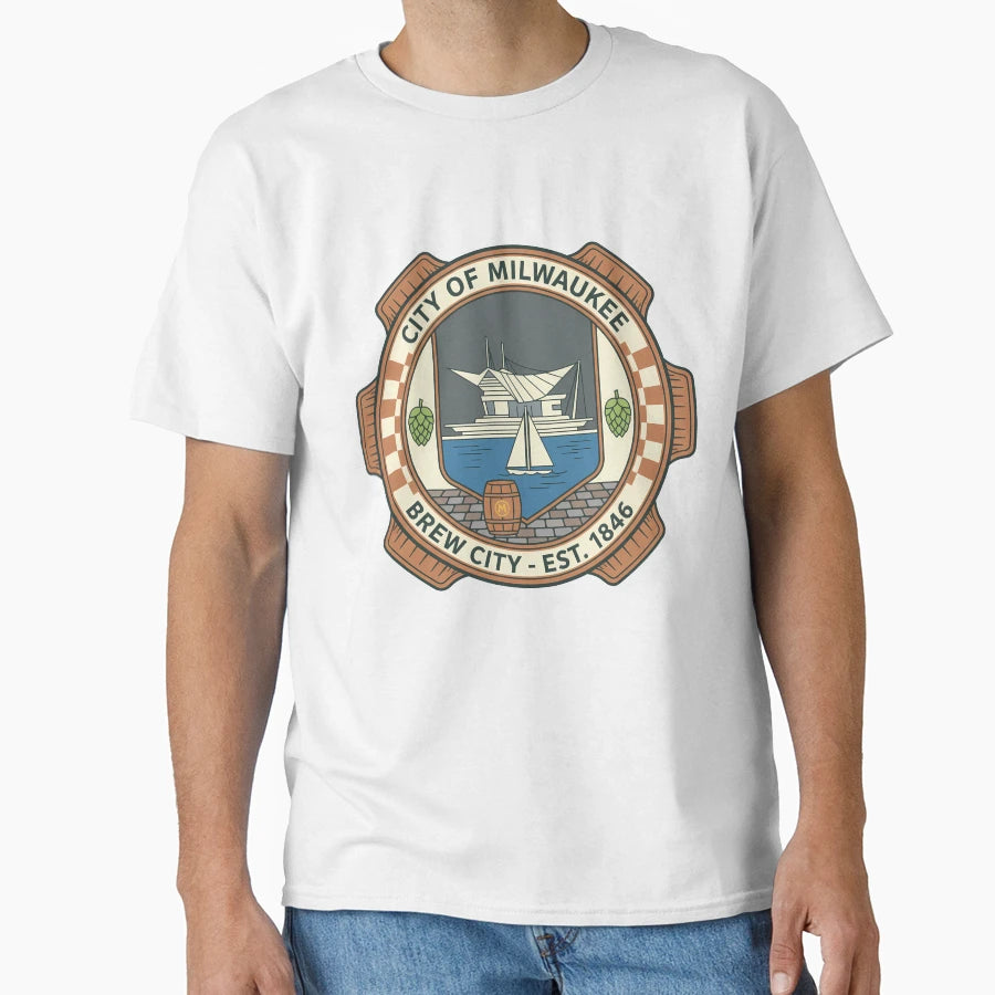 Milwaukee Brew City Est 1846 Emblem T-Shirt - Custom Art Print for Adults - T-Shirt, Sweatshirt, Hoodie