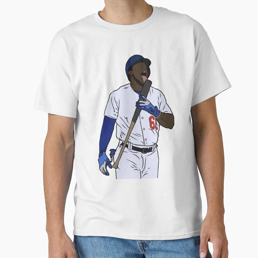 Yasiel Puig Licks Bat T-Shirt - Novelty Apparel Unisex - T-Shirt, Sweatshirt, Hoodie