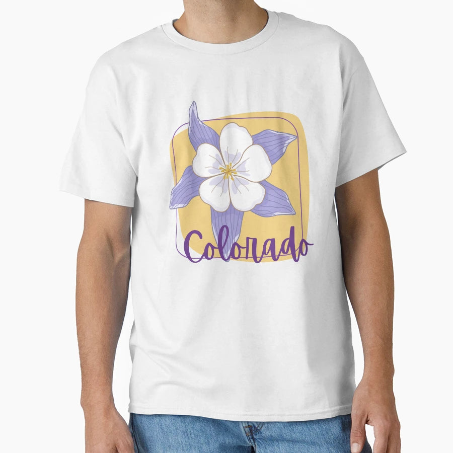 Colorado Columbine State Flower Watercolor T-Shirt - Trendy Graphic Unisex - T-Shirt, Sweatshirt, Hoodie
