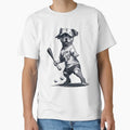Dog Playing Baseball Game T-Shirt - Fun Novelty Design Unisex - T-Shirt, Sweatshirt, Hoodie
