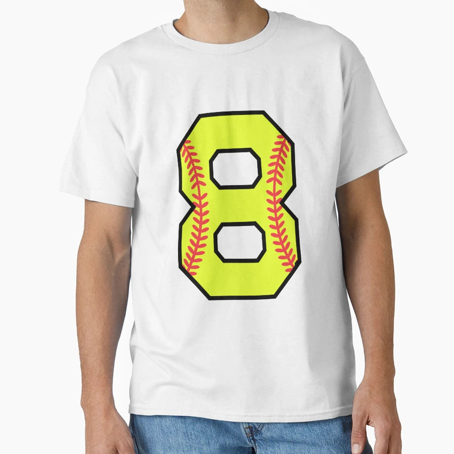 Softball Number 8 T-Shirt - Unique Graphic for Adults - T-Shirt, Sweatshirt, Hoodie
