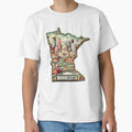 Minnesota Skyline Landmarks And Scenery T-Shirt - Minimalist Print Unisex - T-Shirt, Sweatshirt, Hoodie