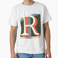 R Stylized Block Letters Geometric T-Shirt - Unique Graphic for Adults - T-Shirt, Sweatshirt, Hoodie