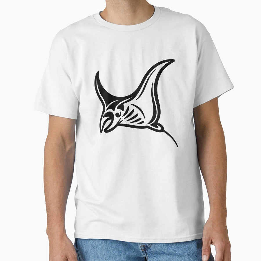 Manta Ray T-Shirt - Minimalist Print Men Women - T-Shirt, Sweatshirt, Hoodie