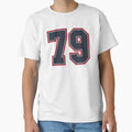 79 Navy Grey Red Sports Number Seventy T-Shirt - Graphic Print Men Women - T-Shirt, Sweatshirt, Hoodie