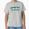 Colorado Green White Colorado License Plate T-Shirt - Unique Graphic Unisex - T-Shirt, Sweatshirt, Hoodie