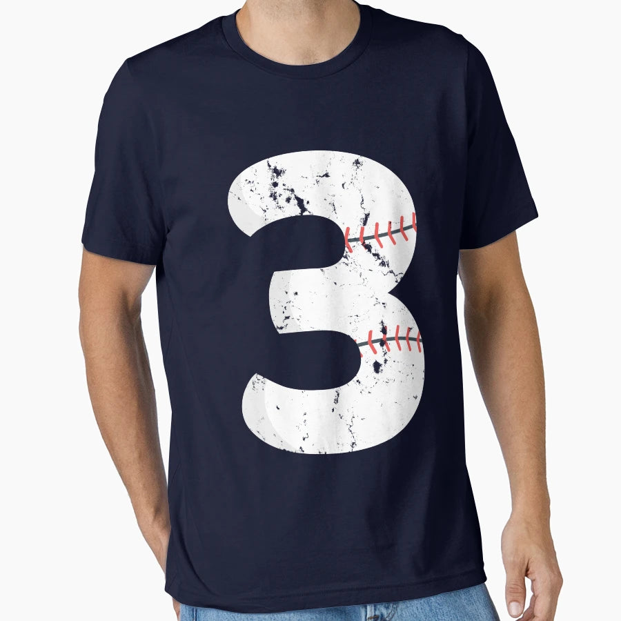 3 Birthday Baseball Number 3 T-Shirt - Graphic Print Men Women - T-Shirt, Sweatshirt, Hoodie