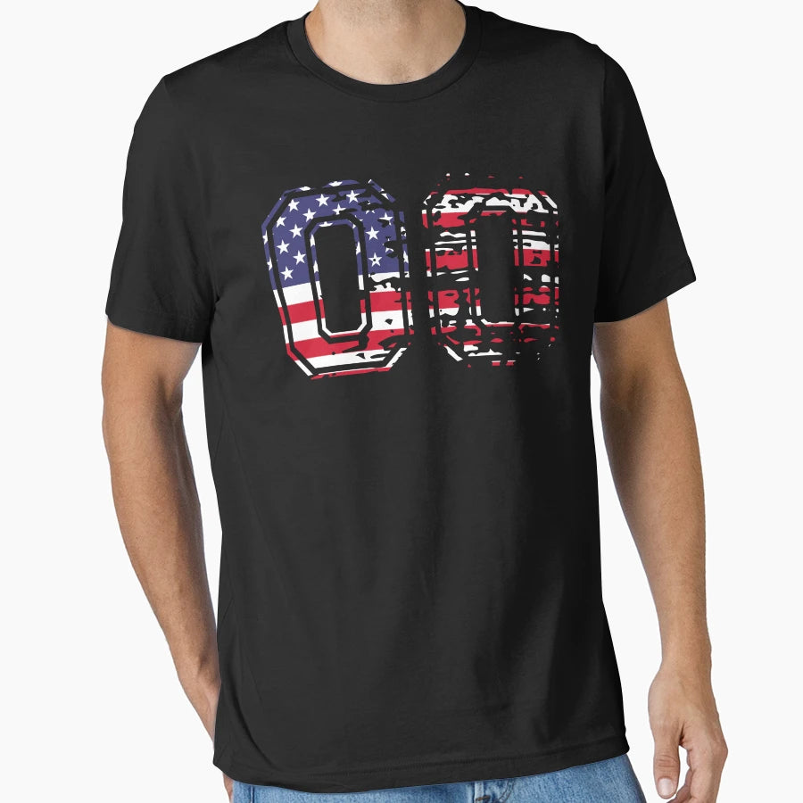 00 American Football Number Usa Zero T-Shirt - Novelty Apparel for Adults - T-Shirt, Sweatshirt, Hoodie