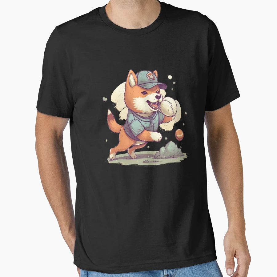 Japanese Dog Shiba Inu Sports Baseball T-Shirt - Unique Graphic Men Women - T-Shirt, Sweatshirt, Hoodie
