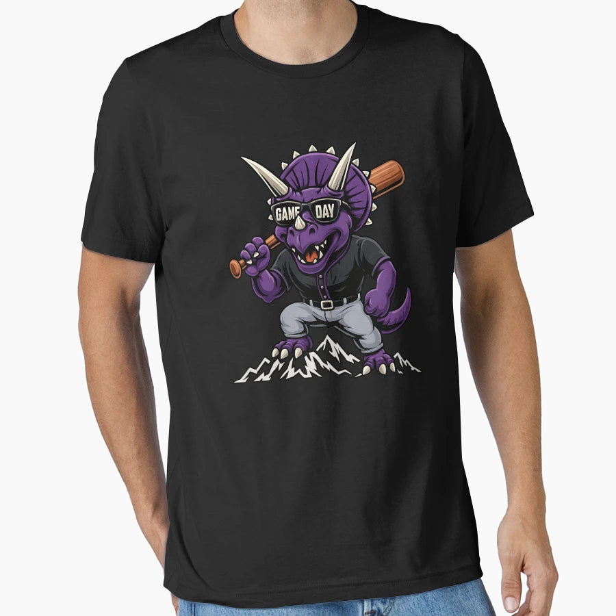 Funny Purple Dinosaur Game Day Gift T-Shirt - Custom Art Print Men Women - T-Shirt, Sweatshirt, Hoodie