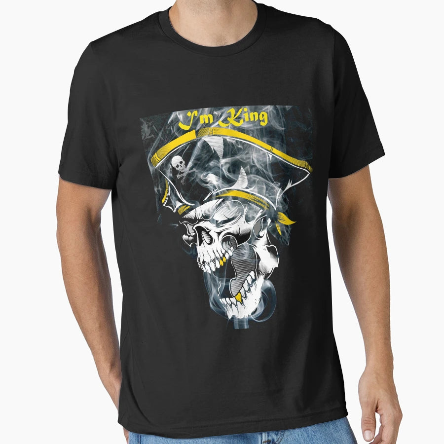 Skull Pirate T-Shirt - Minimalist Print for Adults - T-Shirt, Sweatshirt, Hoodie