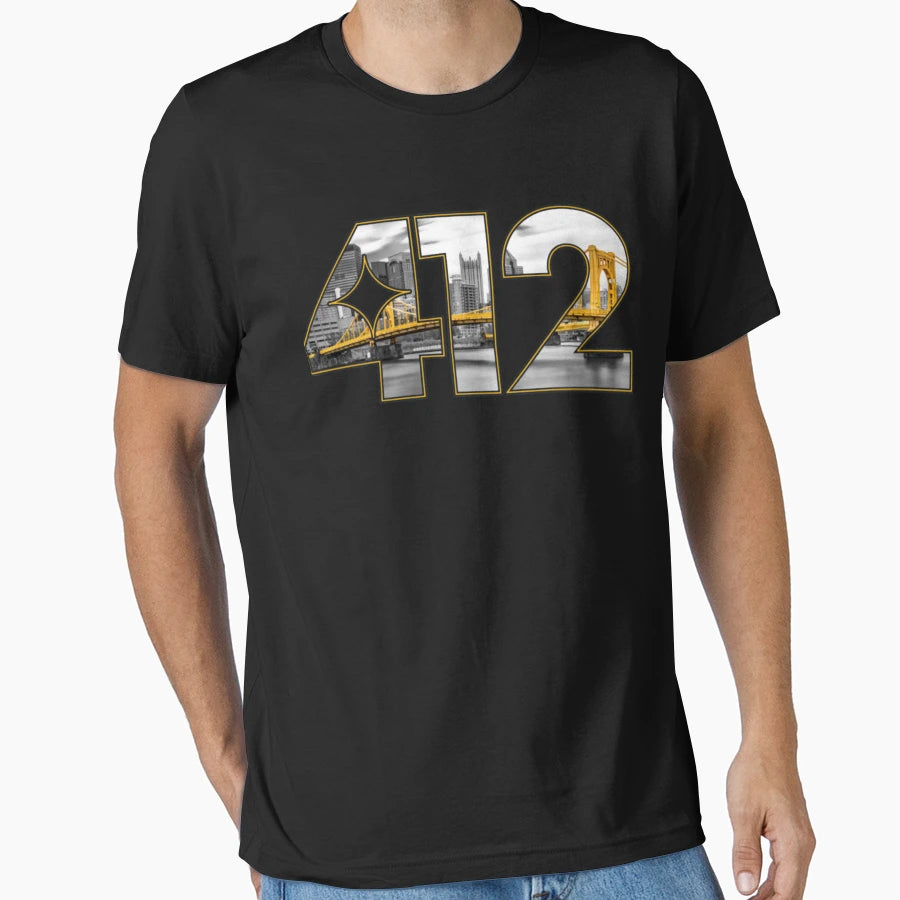412 Pittsburgh Skyline T-Shirt - Streetwear Style Men Women - T-Shirt, Sweatshirt, Hoodie
