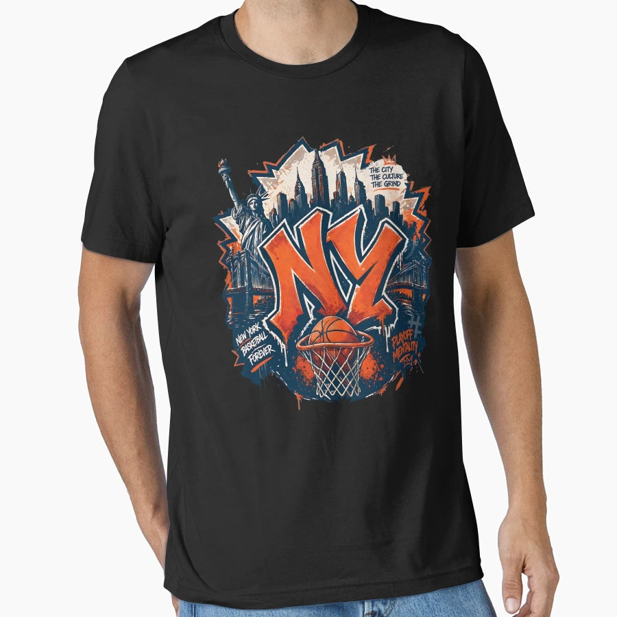 Ny Basketball Graffiti Streetball T-Shirt - Casual Everyday Wear Unisex - T-Shirt, Sweatshirt, Hoodie