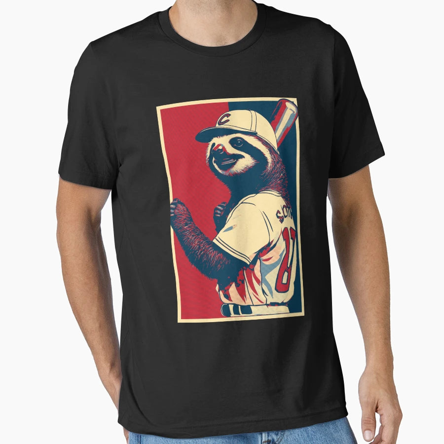 Sloth Baseball Player Hope T-Shirt - Minimalist Print for Adults - T-Shirt, Sweatshirt, Hoodie