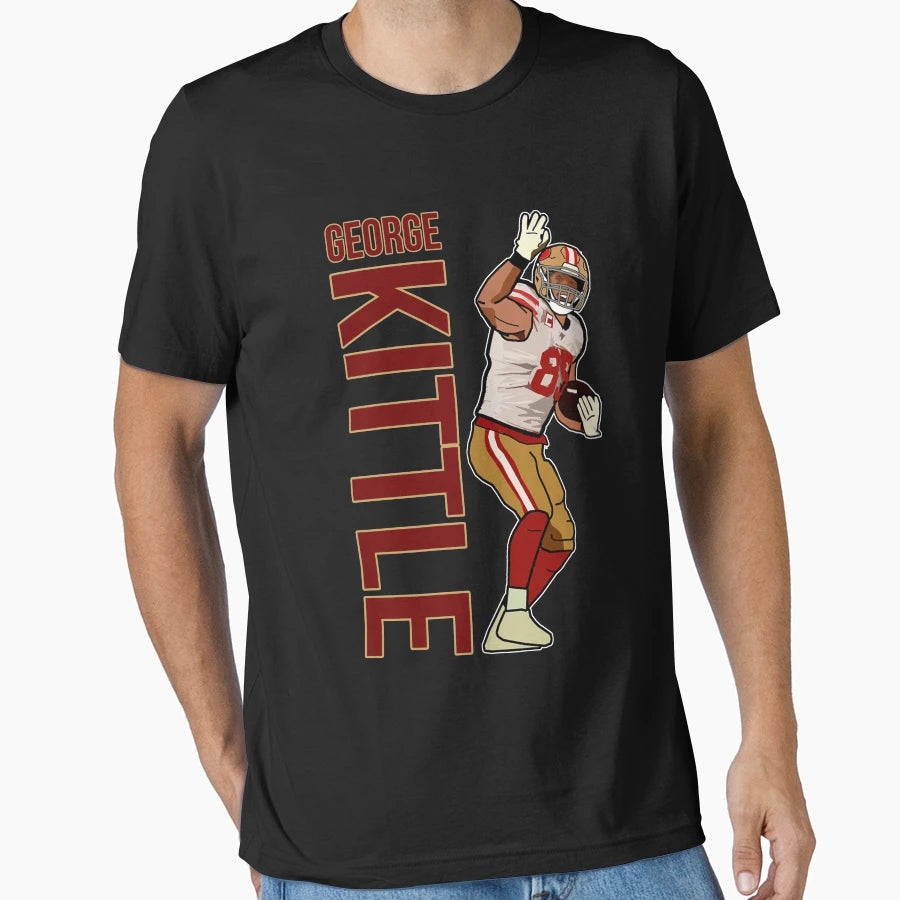 George 85 Nobrand Mens Kittle Black Red T-Shirt - Minimalist Print Unisex - T-Shirt, Sweatshirt, Hoodie