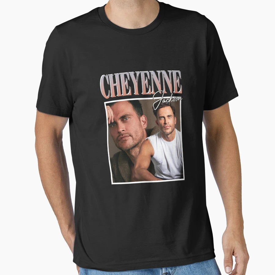 Cheyenne Jackson 90S T-Shirt - Minimalist Print Men Women - T-Shirt, Sweatshirt, Hoodie