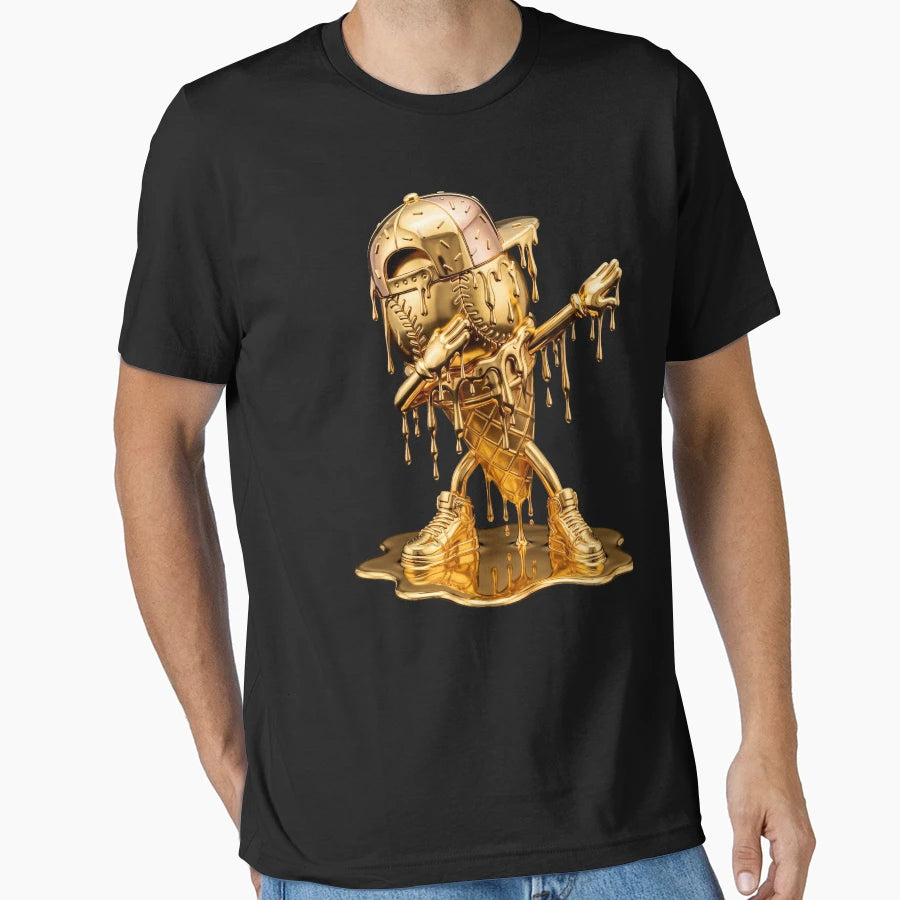 Dabbing Baseball Character Drip T-Shirt - Aesthetic Graphic for Adults - T-Shirt, Sweatshirt, Hoodie