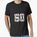 Baseball Number 50 T-Shirt - Trendy Graphic for Adults - T-Shirt, Sweatshirt, Hoodie