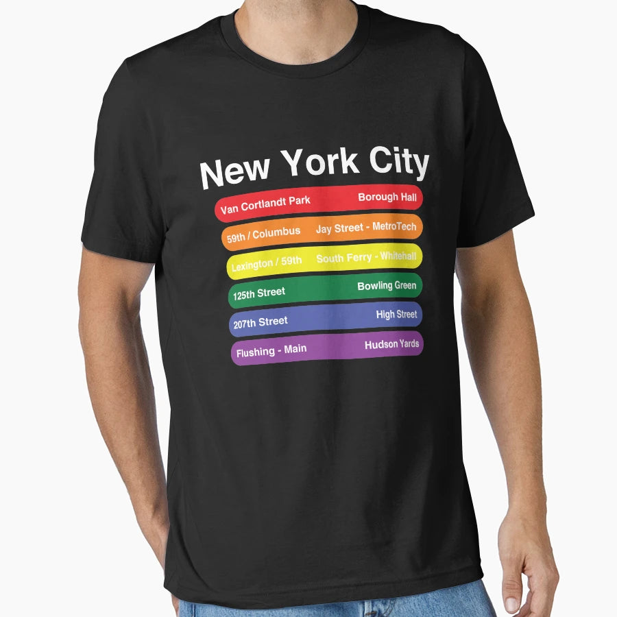 New York City Pride Rainbow Flag T-Shirt - Aesthetic Graphic Men Women - T-Shirt, Sweatshirt, Hoodie
