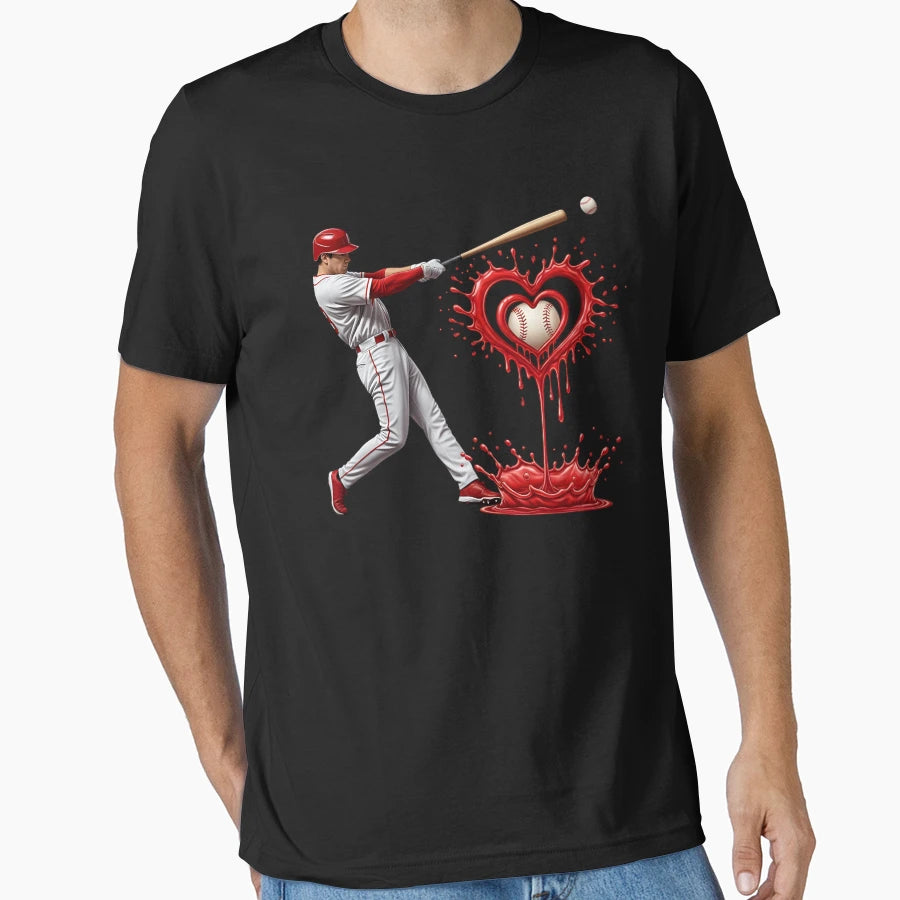 Valentine Baseball Player Drip T-Shirt - Trendy Graphic Unisex - T-Shirt, Sweatshirt, Hoodie