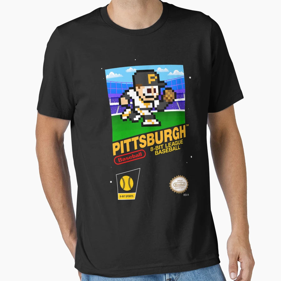Pittsburgh 8Bit Videogame Cart T-Shirt - Novelty Apparel Unisex - T-Shirt, Sweatshirt, Hoodie