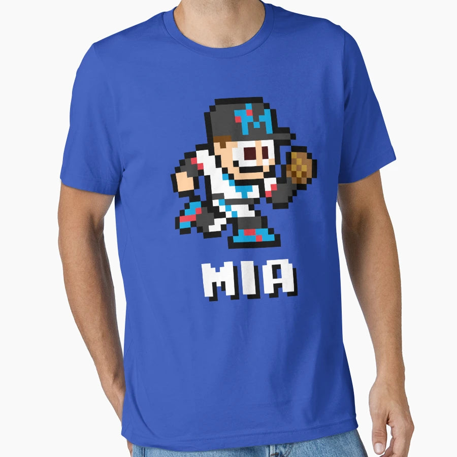 Miami 8 Bit Player Initials T-Shirt - Custom Art Print Men Women - T-Shirt, Sweatshirt, Hoodie