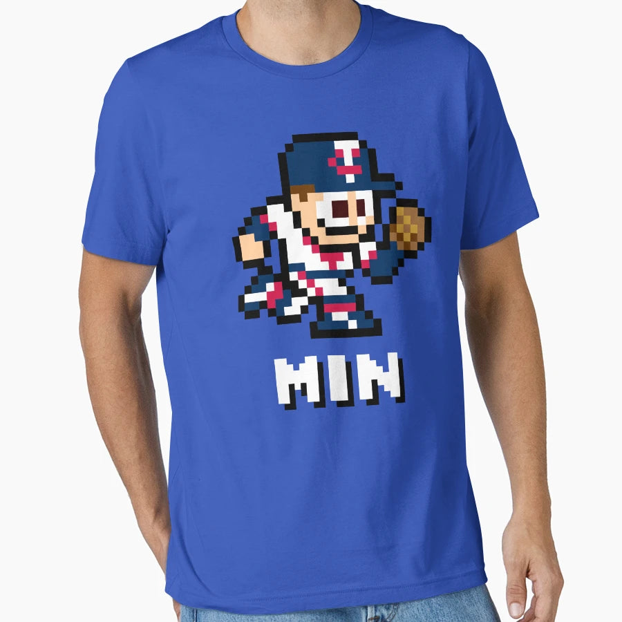 Minnesota 8 Bit Player Initials T-Shirt - Novelty Apparel Men Women - T-Shirt, Sweatshirt, Hoodie