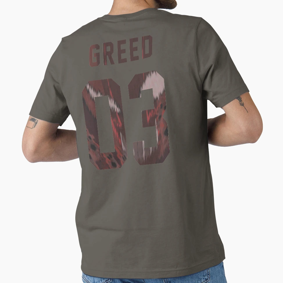Greed Jersey 03 T-Shirt - Minimalist Print Unisex - T-Shirt, Sweatshirt, Hoodie