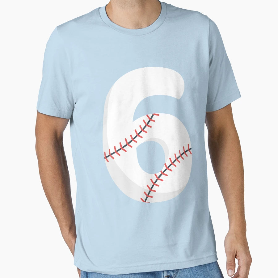 Number 6 Baseball 6 T-Shirt - Graphic Print Unisex - T-Shirt, Sweatshirt, Hoodie