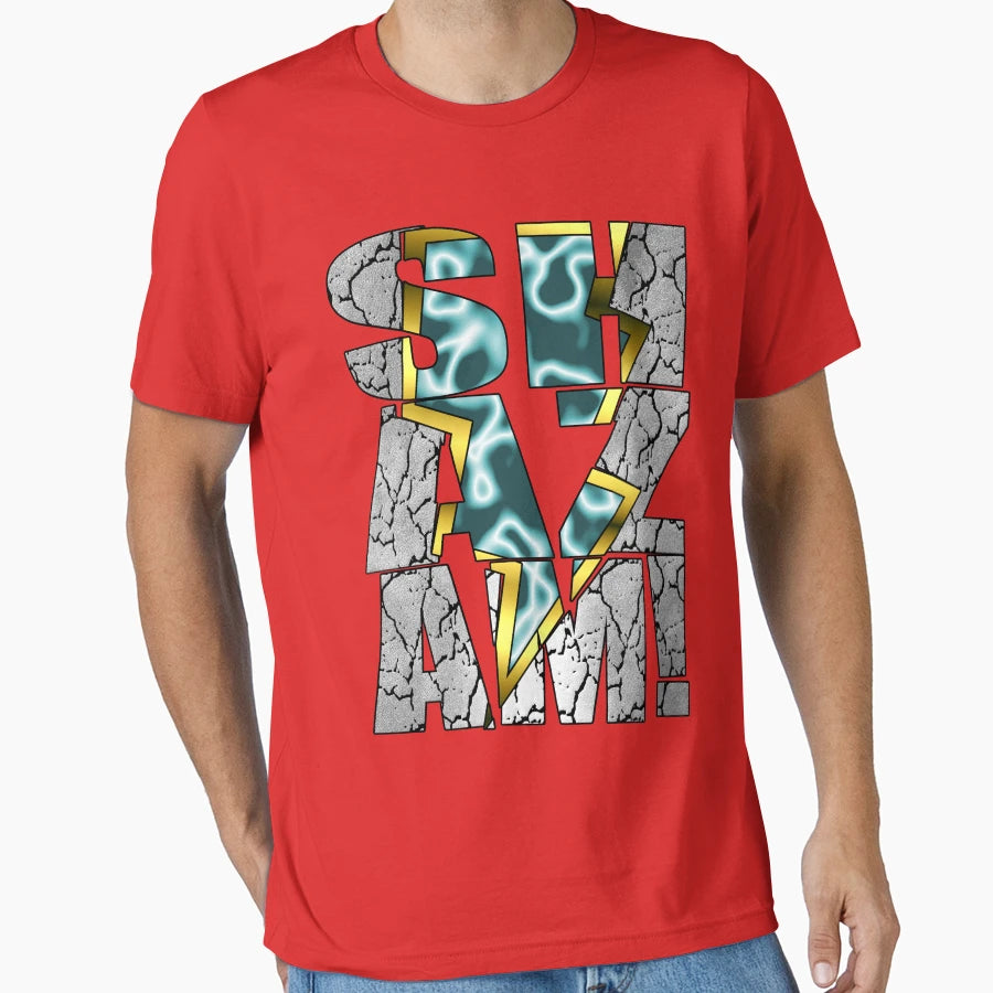 Shazam Lightning Strike T-Shirt - Aesthetic Graphic for Adults - T-Shirt, Sweatshirt, Hoodie