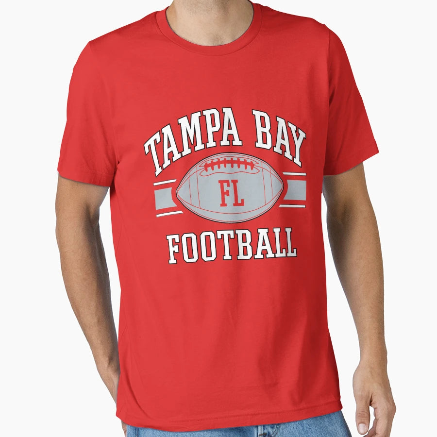 Tampa Bay Football Team Grey White Art T-Shirt - Trendy Graphic Men Women - T-Shirt, Sweatshirt, Hoodie