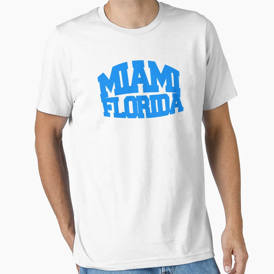 Miami Florida Blue T-Shirt - Aesthetic Graphic Unisex - T-Shirt, Sweatshirt, Hoodie