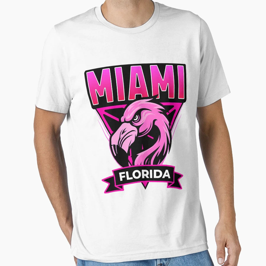 Miami Flamingo Animated T-Shirt - Aesthetic Graphic for Adults - T-Shirt, Sweatshirt, Hoodie
