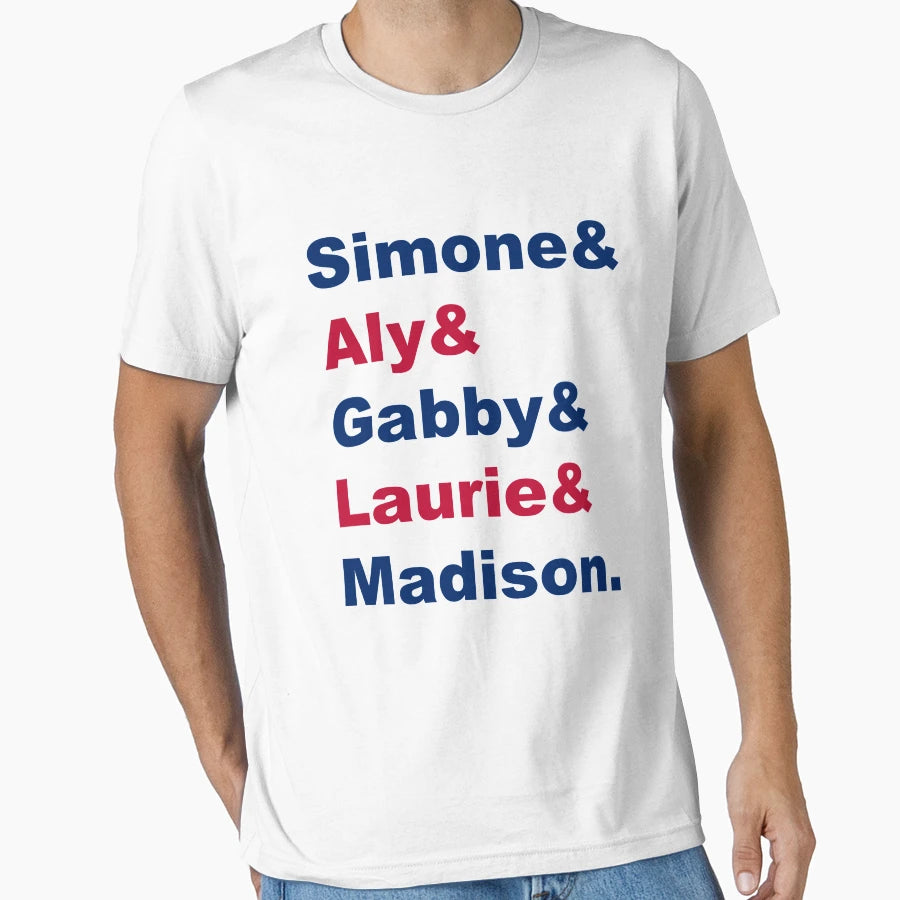 Usa Gymnastics Team Names T-Shirt - Trendy Graphic for Adults - T-Shirt, Sweatshirt, Hoodie