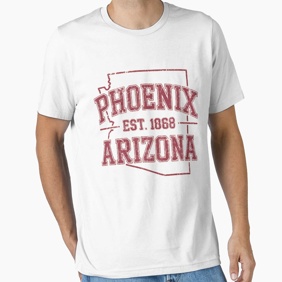 Phoenix Arizona Typography Sports T-Shirt - Aesthetic Graphic for Adults - T-Shirt, Sweatshirt, Hoodie