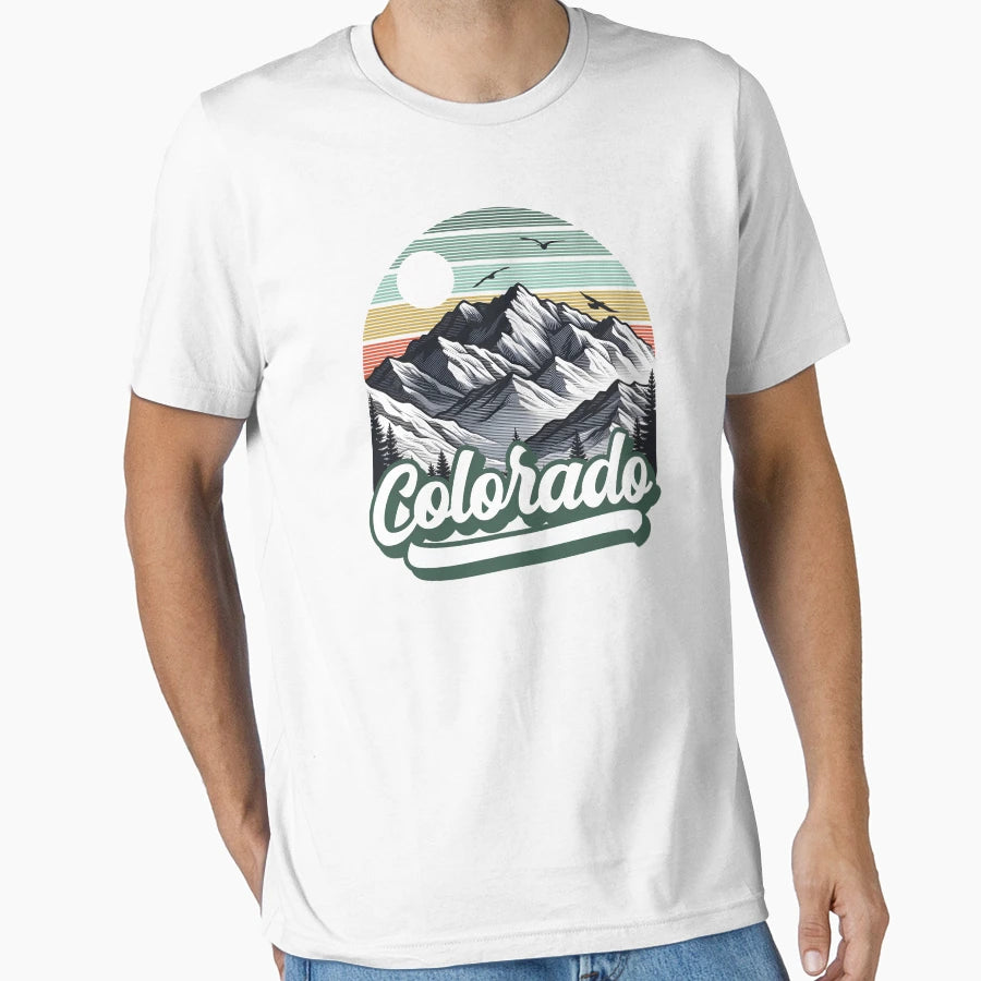 Colorado Mountains Sunset T-Shirt - Casual Everyday Wear Men Women - T-Shirt, Sweatshirt, Hoodie
