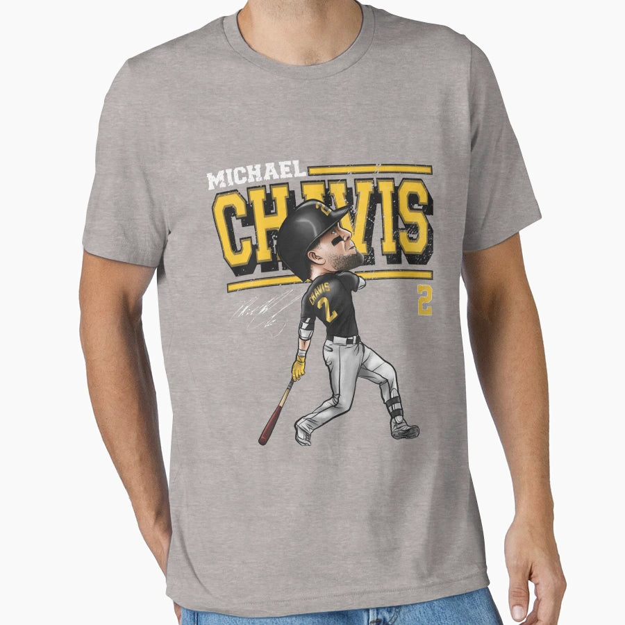 Michael Chavis Cartoon T-Shirt - Novelty Apparel for Adults - T-Shirt, Sweatshirt, Hoodie