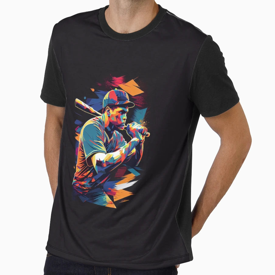 Abstract Baseball Player T-Shirt - Aesthetic Graphic for Adults - T-Shirt, Sweatshirt, Hoodie